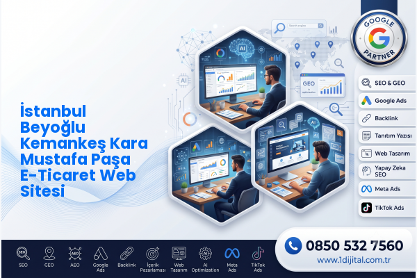 İstanbul Beyoğlu Kemankeş Kara Mustafa Paşa E-Ticaret Web Sitesi — Dijital1 dijital pazarlama hizmeti görseli