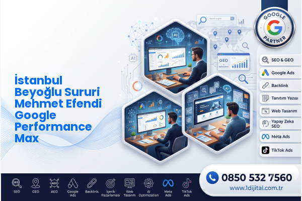 İstanbul Beyoğlu Sururi Mehmet Efendi Google Performance Max — Dijital1 dijital pazarlama hizmeti görseli