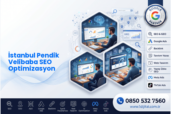 İstanbul Pendik Velibaba SEO Optimizasyon — Dijital1 dijital pazarlama hizmeti görseli