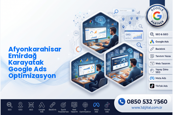 Afyonkarahisar Emirdağ Karayatak Google Ads Optimizasyon — Dijital1 dijital pazarlama hizmeti görseli