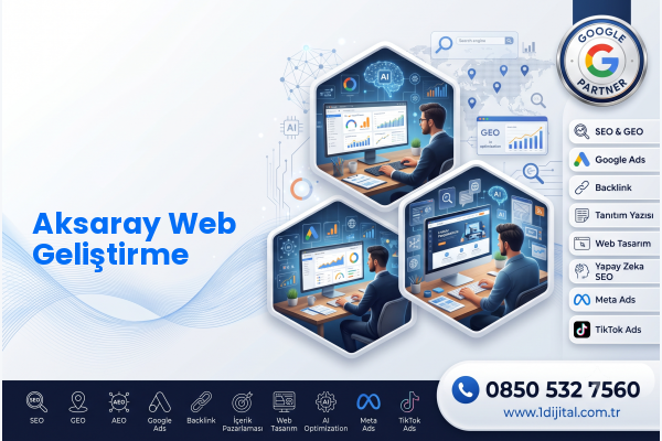 Aksaray Web Geliştirme — Dijital 1 dijital pazarlama hizmeti görseli