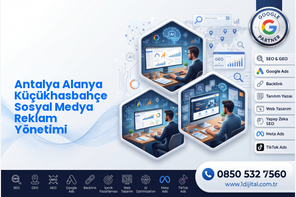 Antalya Alanya Küçükhasbahçe Sosyal Medya Reklam Yönetimi — Dijital1 dijital pazarlama hizmeti görseli