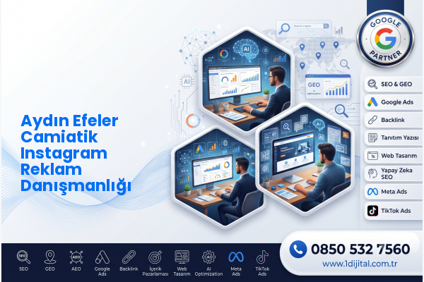 Aydın Efeler Camiatik Instagram Reklam Danışmanlığı — Dijital1 dijital pazarlama hizmeti görseli