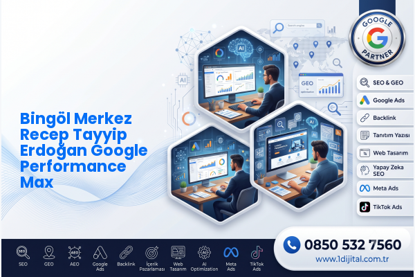 Bingöl Merkez Recep Tayyip Erdoğan Google Performance Max — Dijital1 dijital pazarlama hizmeti görseli