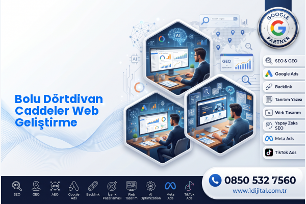 Bolu Dörtdivan Caddeler Web Geliştirme — Dijital1 dijital pazarlama hizmeti görseli