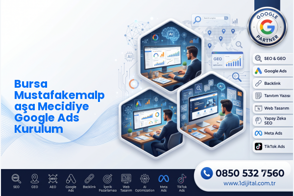 Bursa Mustafakemalpaşa Mecidiye Google Ads Kurulum — Dijital1 dijital pazarlama hizmeti görseli