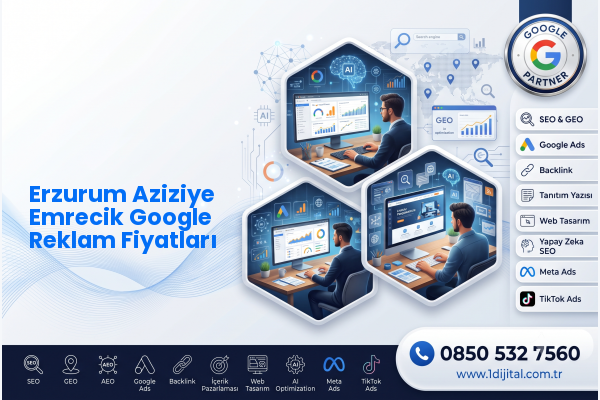 Erzurum Aziziye Emrecik Google Reklam Fiyatları — Dijital1 dijital pazarlama hizmeti görseli
