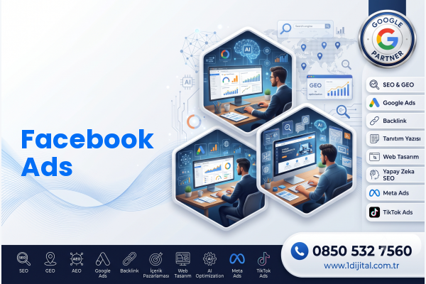 Facebook Ads — Dijital 1 dijital pazarlama hizmeti görseli