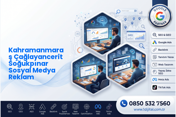 Kahramanmaraş Çağlayancerit Soğukpınar Sosyal Medya Reklam — Dijital1 dijital pazarlama hizmeti görseli