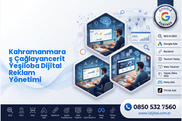 Kahramanmaraş Çağlayancerit Yeşiloba Dijital Reklam Yönetimi — Dijital1 dijital pazarlama hizmeti görseli