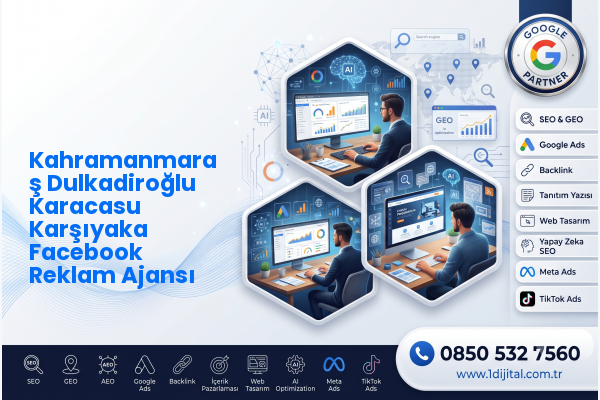 Kahramanmaraş Dulkadiroğlu Karacasu Karşıyaka Facebook Reklam Ajansı — Dijital1 dijital pazarlama hizmeti görseli