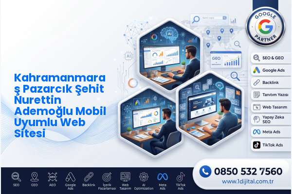 Kahramanmaraş Pazarcık Şehit Nurettin Ademoğlu Mobil Uyumlu Web Sitesi — Dijital1 dijital pazarlama hizmeti görseli