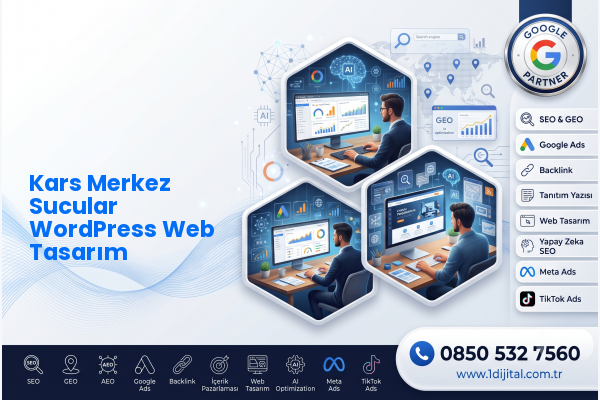 Kars Merkez Sucular WordPress Web Tasarım — Dijital 1 dijital pazarlama hizmeti görseli