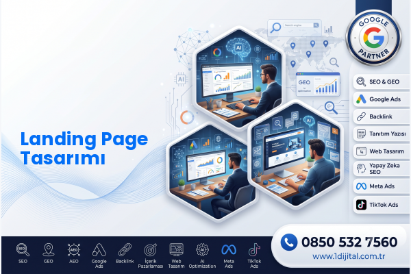 Landing Page Tasarımı — Dijital 1 dijital pazarlama hizmeti görseli