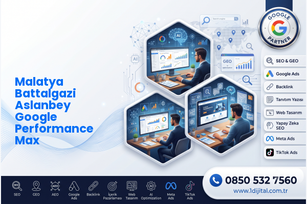 Malatya Battalgazi Aslanbey Google Performance Max — Dijital1 dijital pazarlama hizmeti görseli