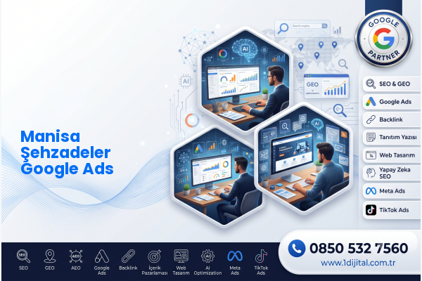 Manisa Şehzadeler Google Ads — Dijital 1 dijital pazarlama hizmeti görseli