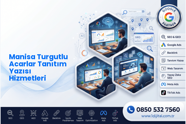 Manisa Turgutlu Acarlar Tanıtım Yazısı Hizmetleri — Dijital1 dijital pazarlama hizmeti görseli