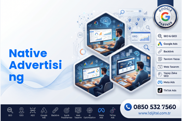 Native Advertising — Dijital 1 dijital pazarlama hizmeti görseli
