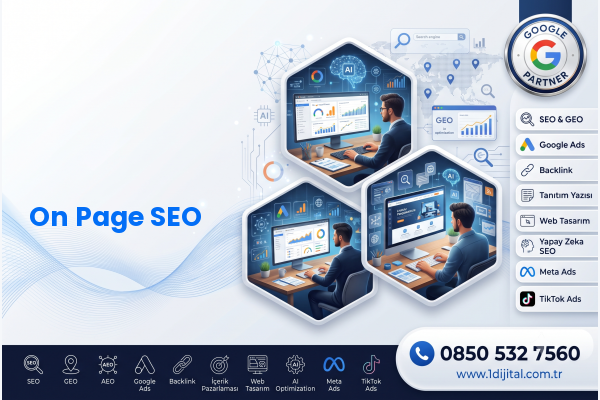 On Page SEO — Dijital 1 dijital pazarlama hizmeti görseli