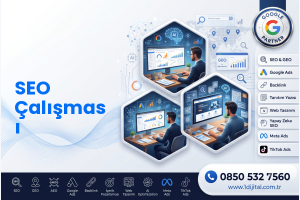 SEO Çalışması — Dijital 1 dijital pazarlama hizmeti görseli