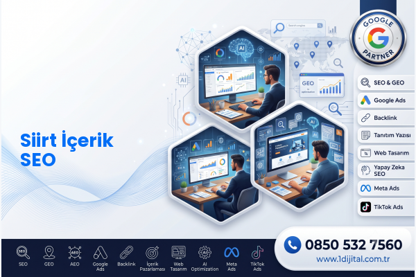 Siirt İçerik SEO — Dijital 1 dijital pazarlama hizmeti görseli